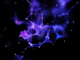 蓝紫色菱形菱线科技网点图