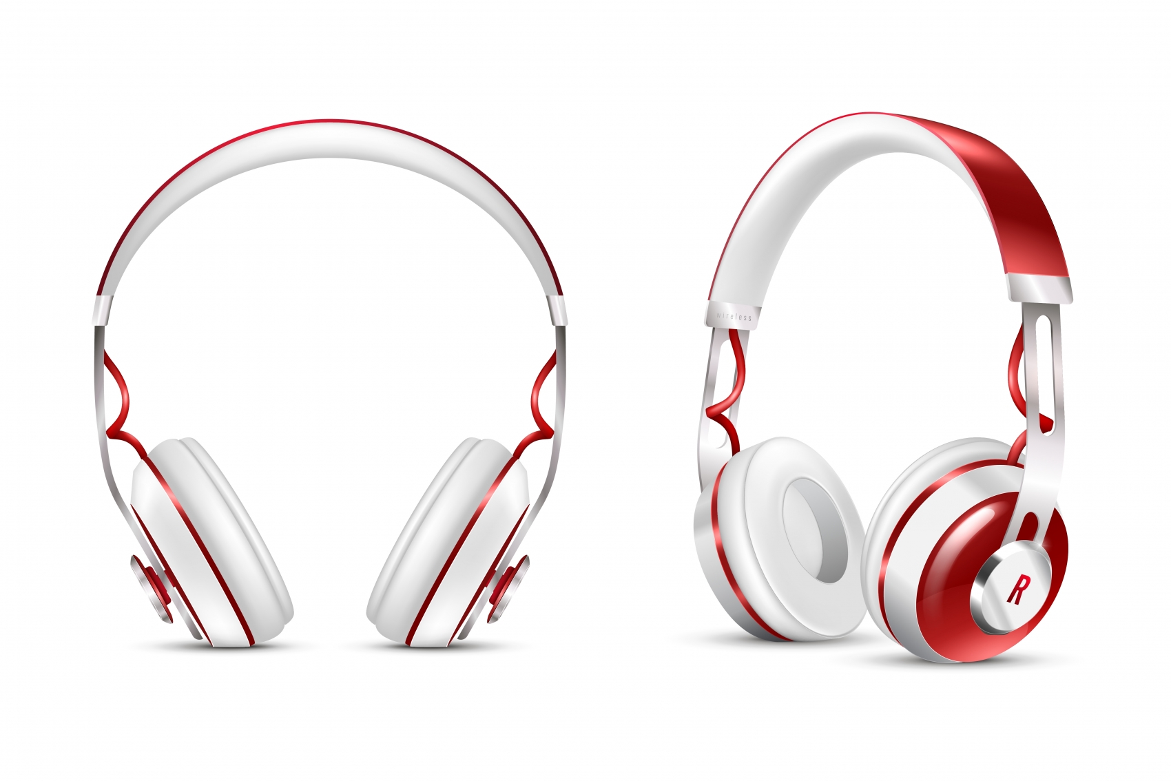 红色头戴立体耳机素材下载图片