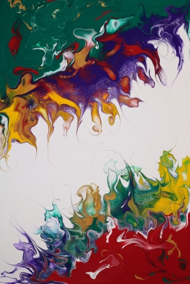 色彩斑斓的液体花纹抽象背景图