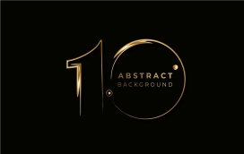 金色十周年立体字素材下载