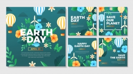 卡通保护绿色地球卡片素材下载