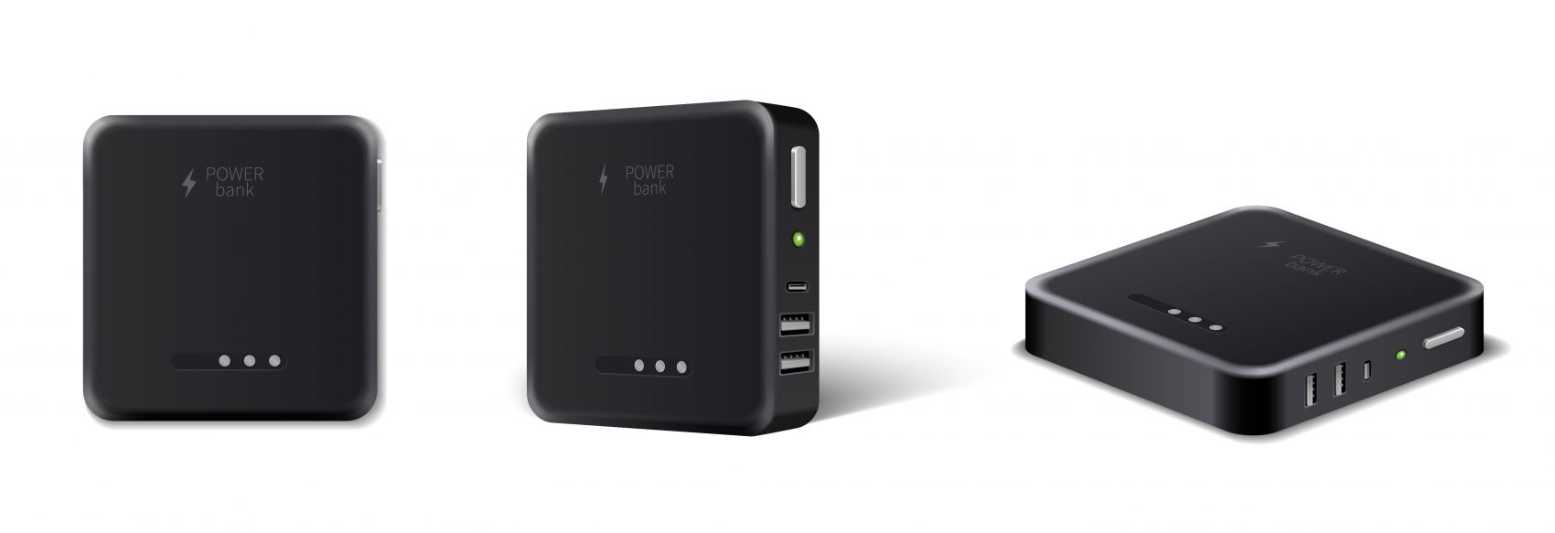 黑色逼真的移动充电宝封面大图