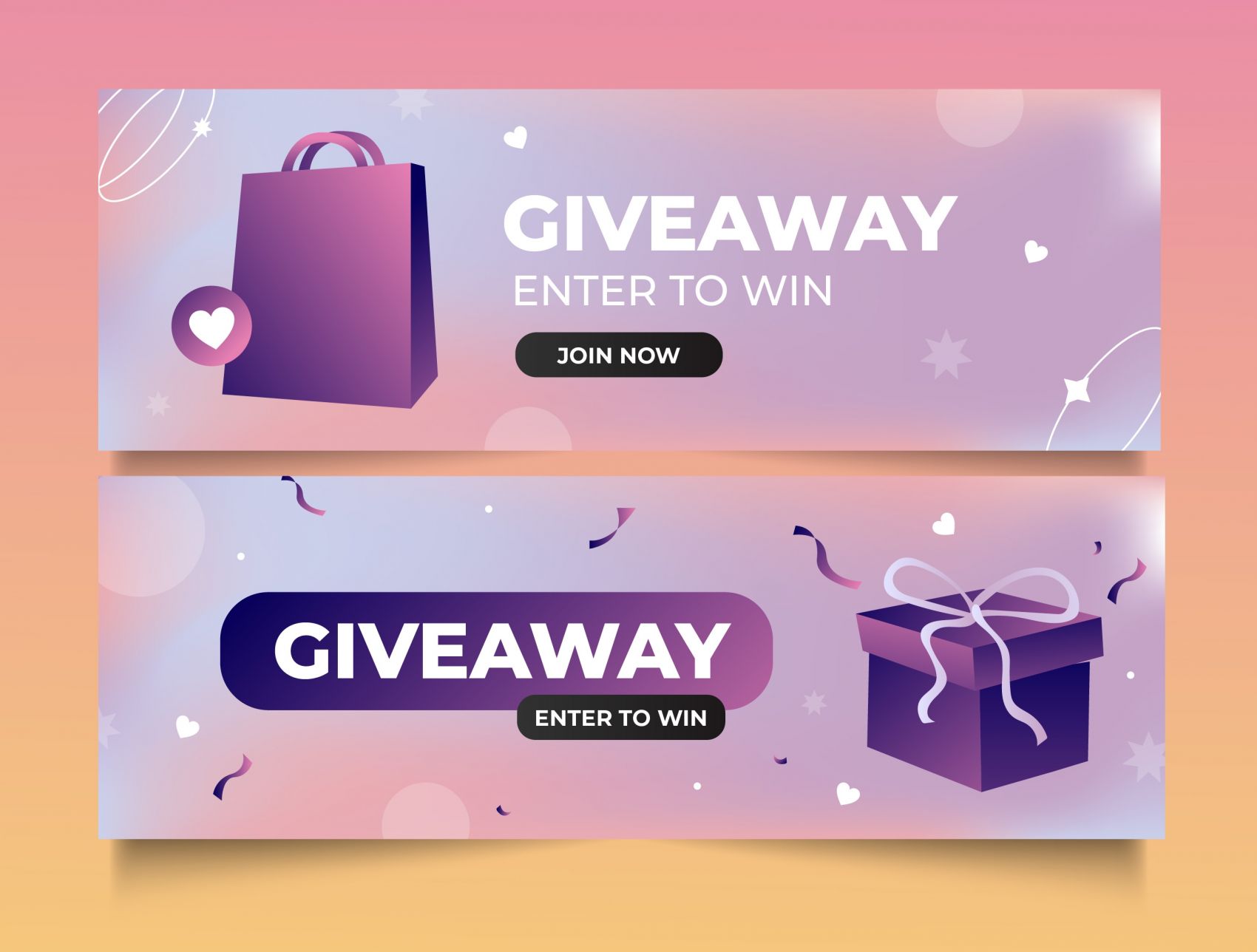 渐变获胜横幅海报素材下载图片