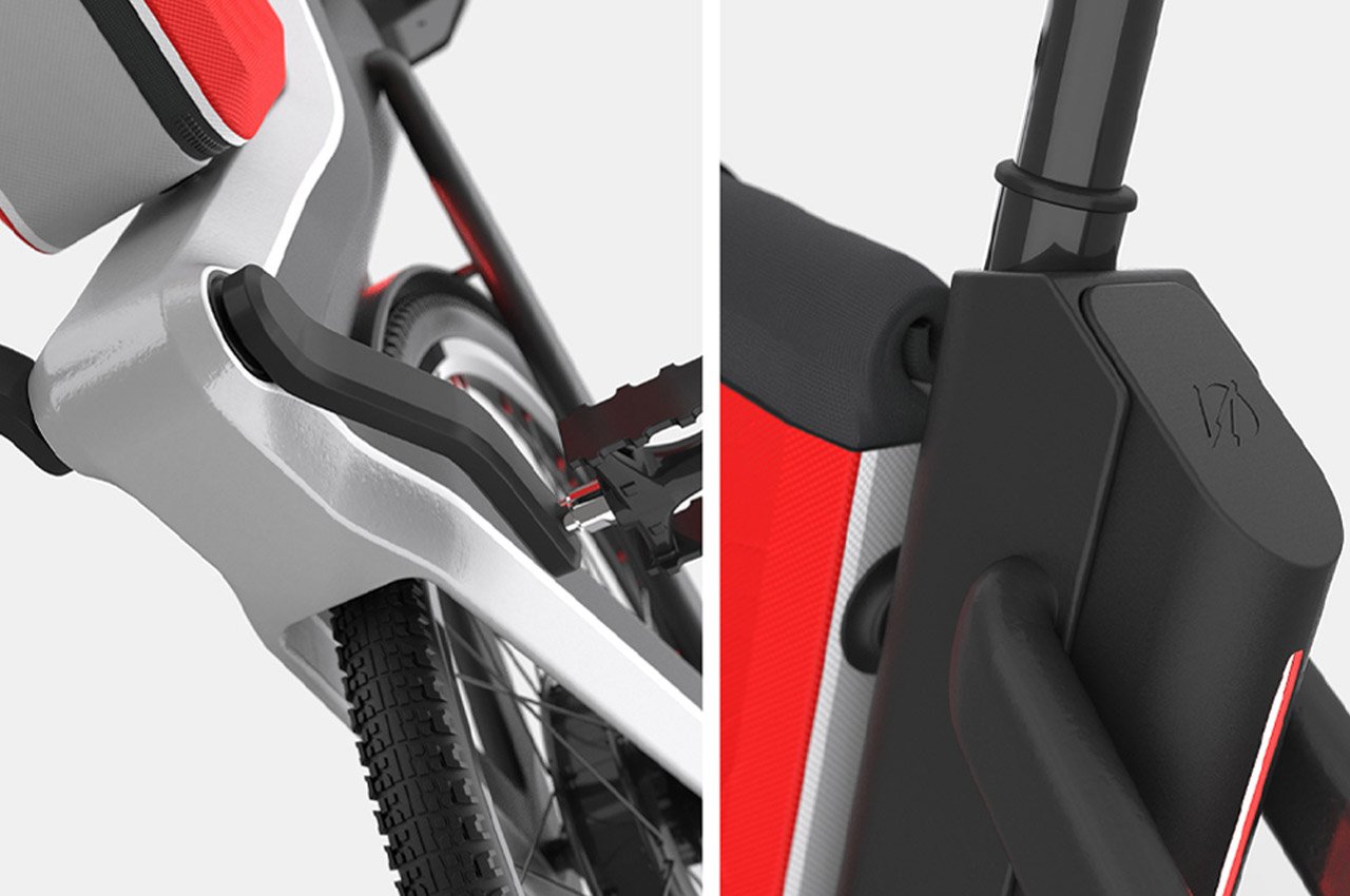 巧妙内置储物空间确保露营必需品安全的脚踏式自行车---酷图编号12