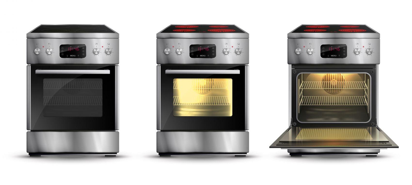 逼真的燃气灶烤箱微波炉素材图片