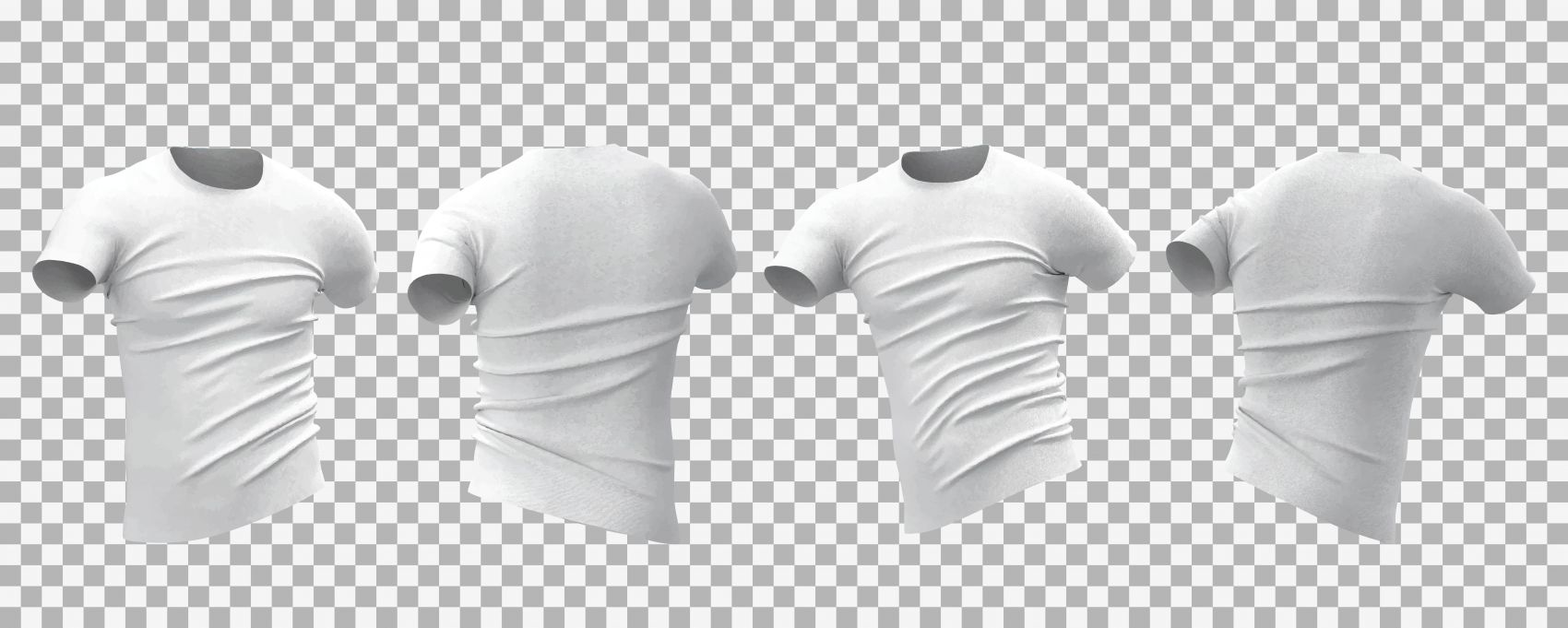 逼真的白色男性T恤衫素材下载图片