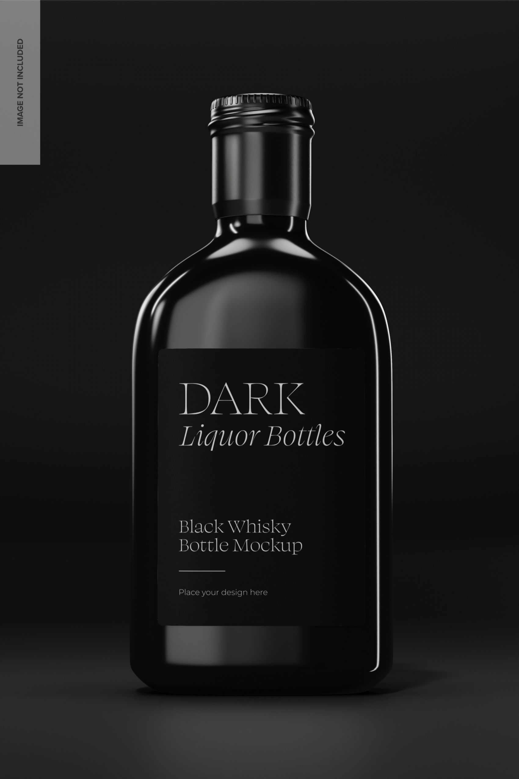 黑威士忌酒瓶模型前视图素材图片