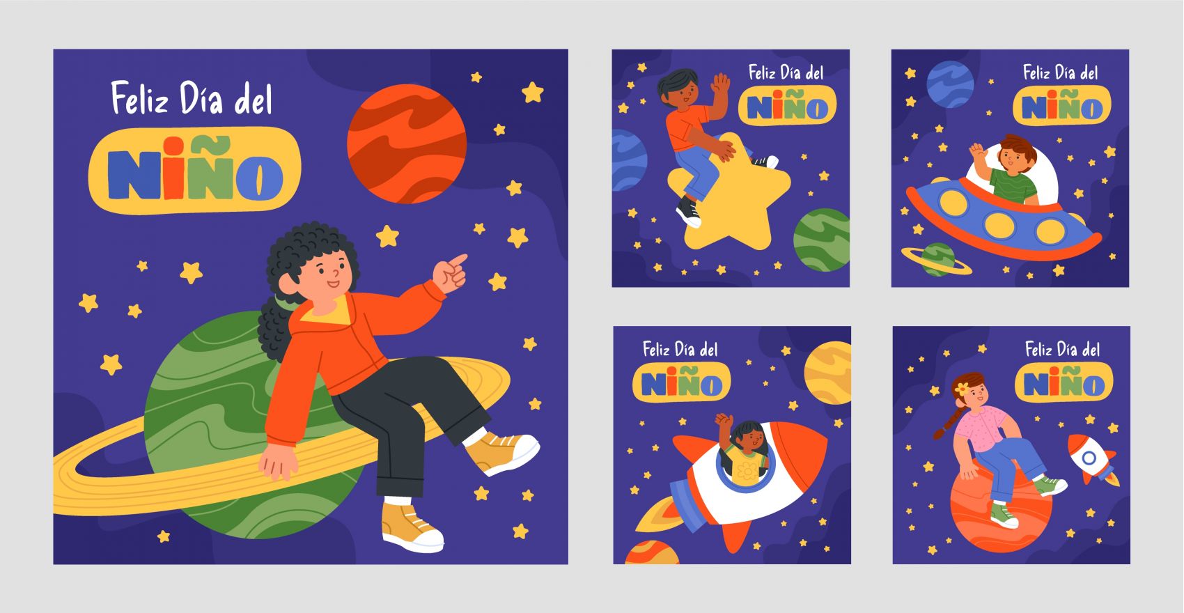 卡通儿童太空娱乐素材下载图片