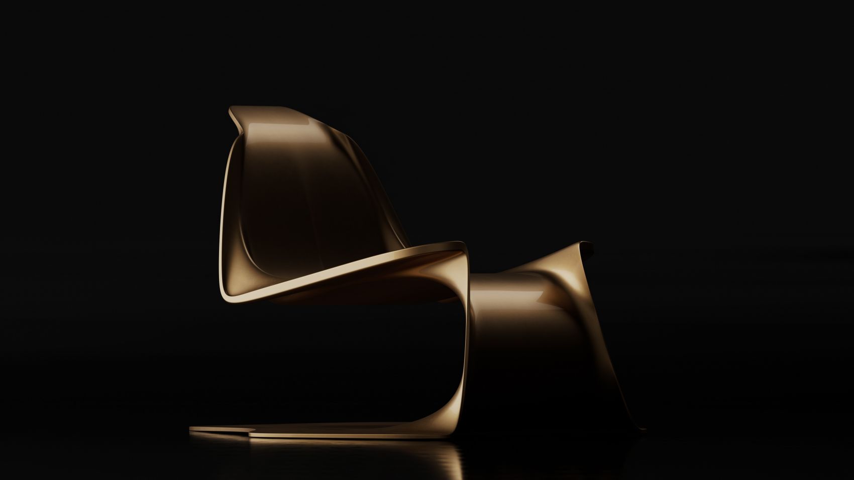 流畅的金色一体成型扶手椅封面大图