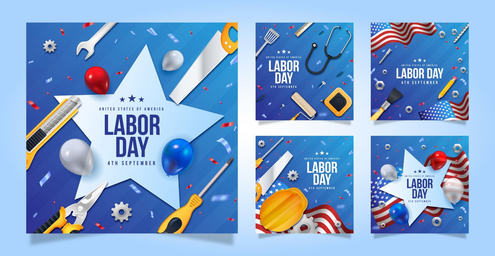蓝色劳动节素材下载封面大图