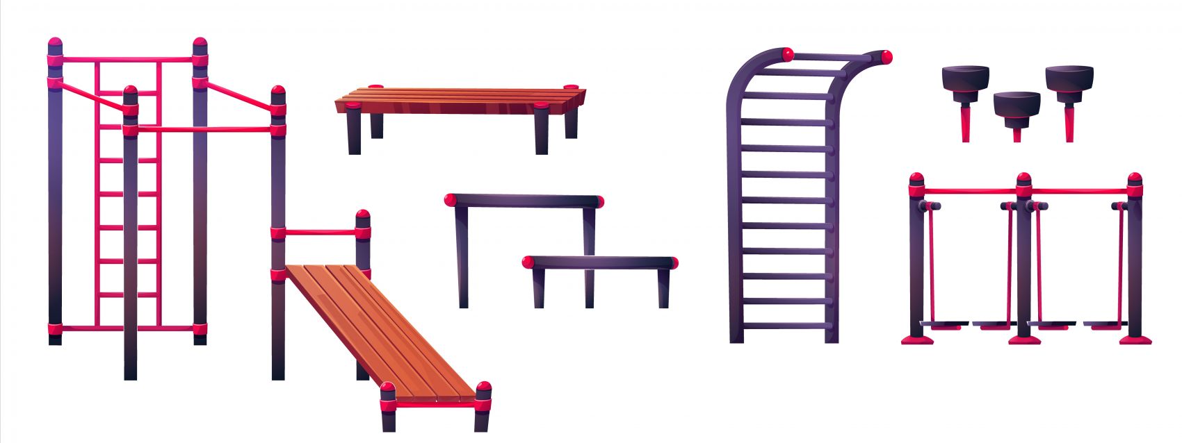卡通健身器材设备素材下载图片