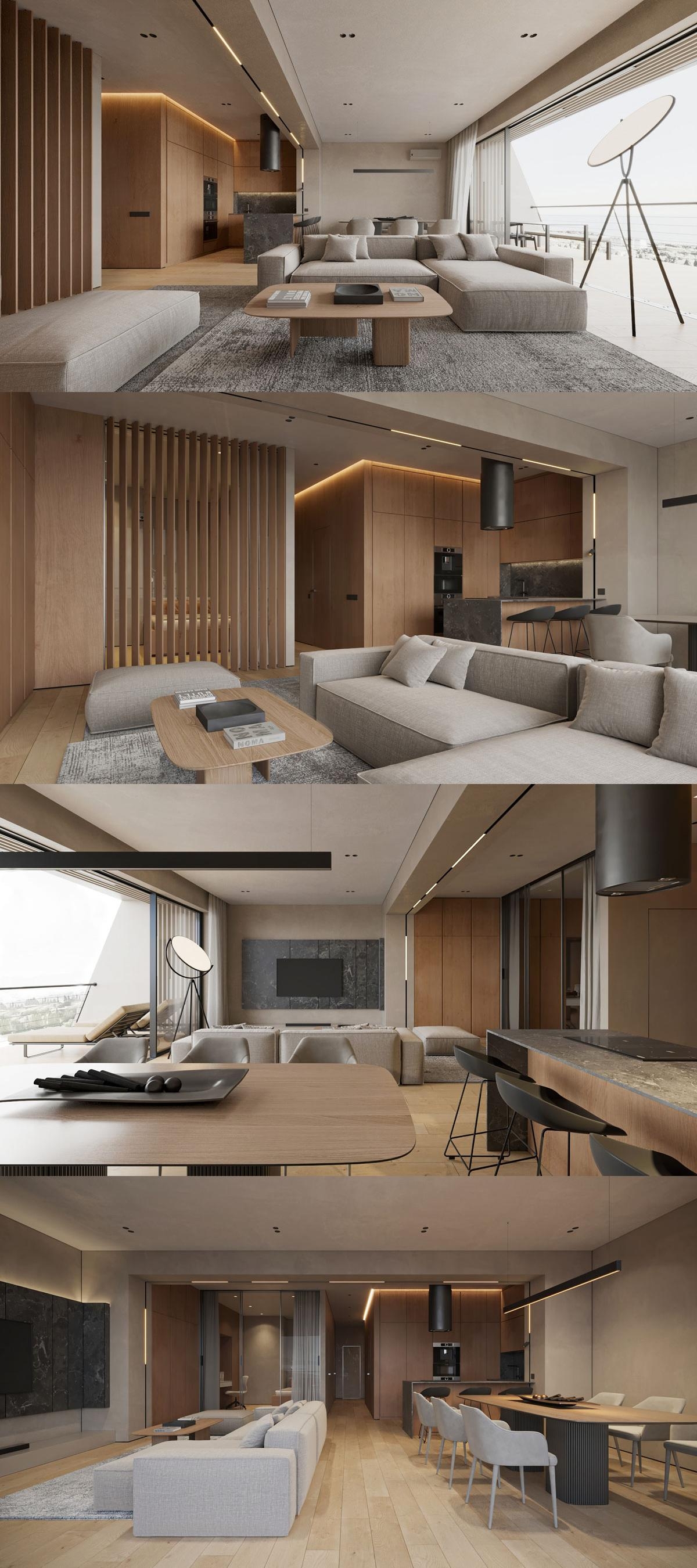 现代磁性的黑色装饰室内空间设计图片