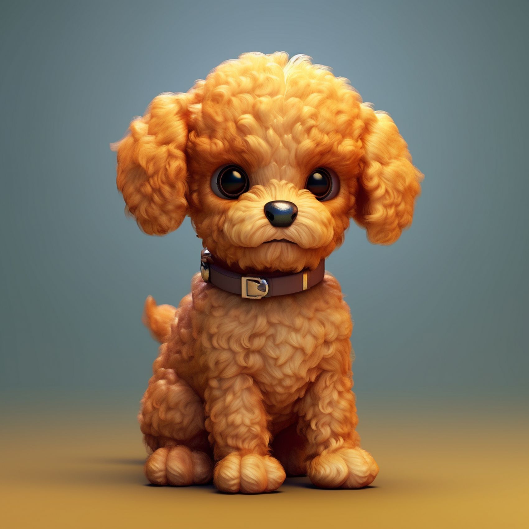 金色贵宾犬动物娃娃图图片