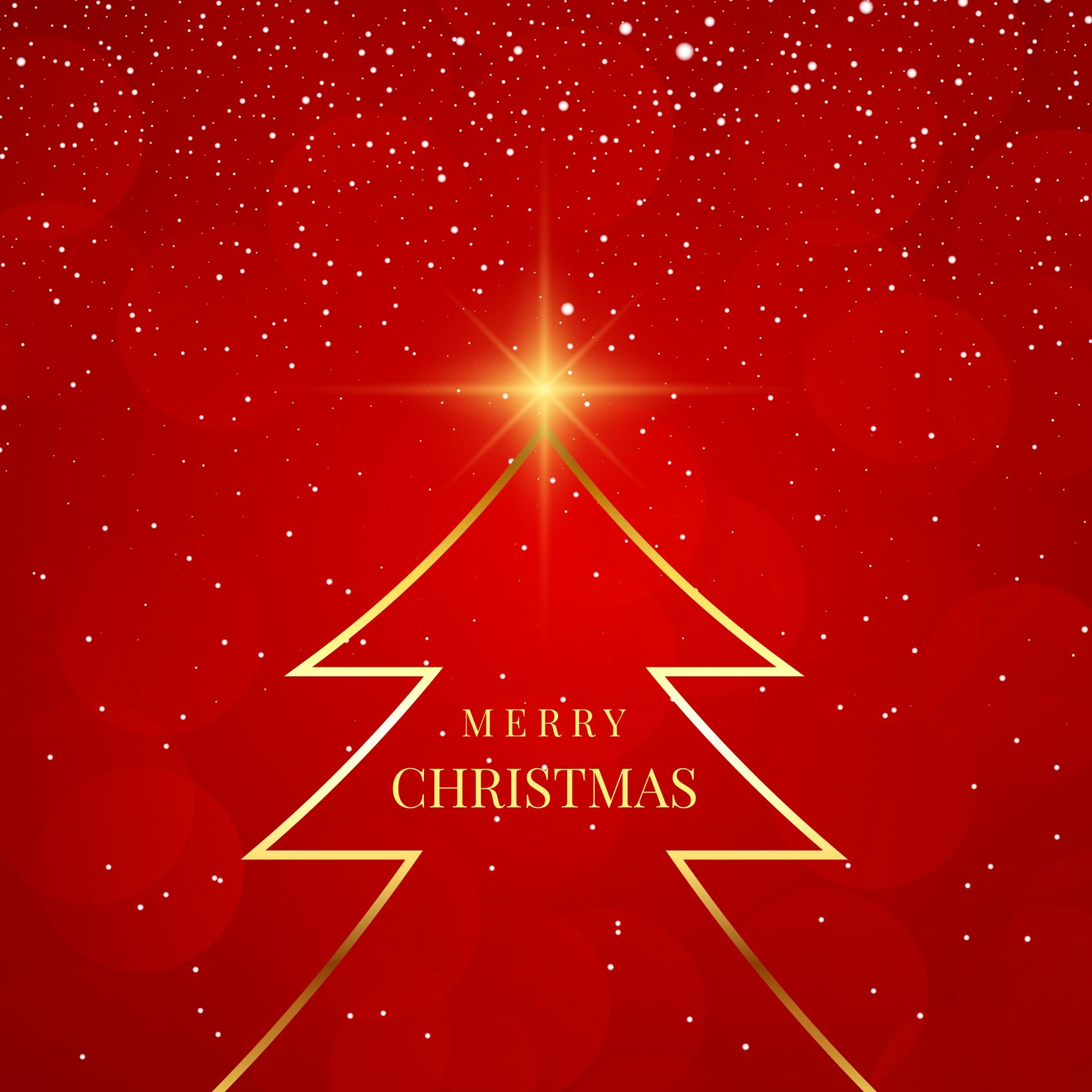 红色喜庆简约风的圣诞树图片