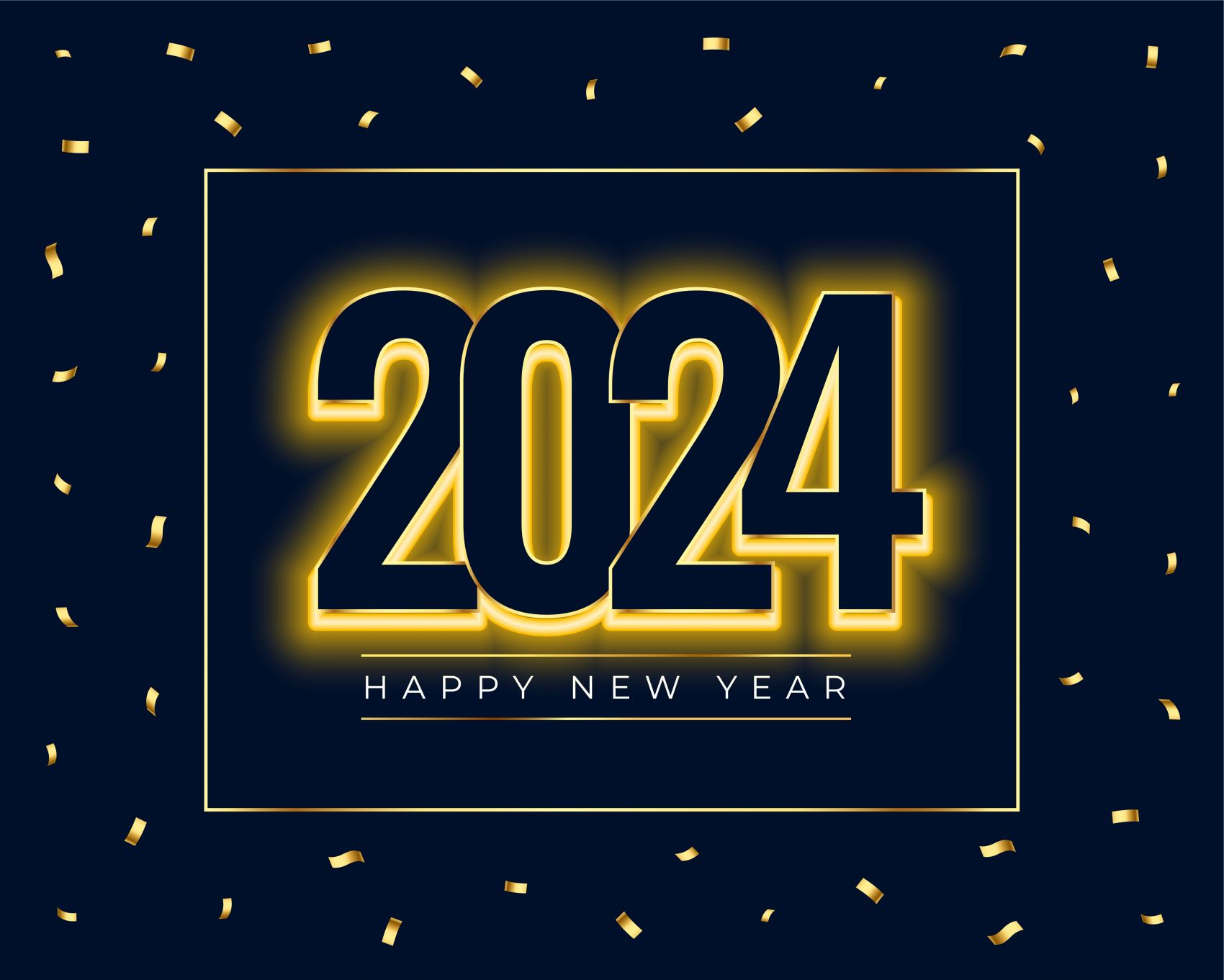 金色散光2024立体跨年字图片