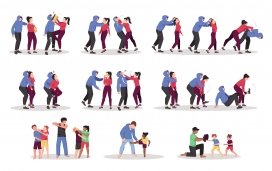 卡通搏击格斗武术切磋训练素材下载