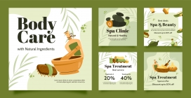 手绘健康水疗模板设计