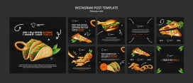 披萨千层饼美食餐厅instagram帖子