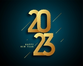 金色2023字体动感斜线排版设计