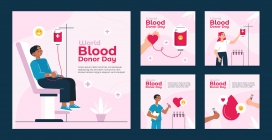 粉红色世界献血日采集海报