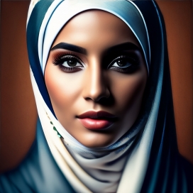 手绘中东阿拉伯已婚妇女