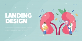 卡通医生肾脏科检查医学信息海报