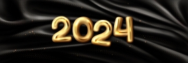 黑色背景中的2023金箔跨年字体