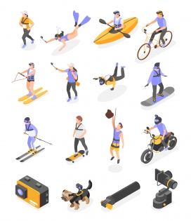 卡通户外体育锻炼运动场景素材下载
