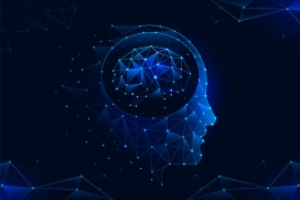 蓝色大脑科技菱形素材下载