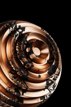 铜色圆形螺旋图