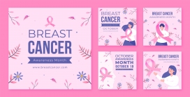 粉红色乳腺癌意识海报素材下载