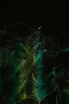 抽象黄绿粒子背景图