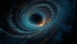 旋转的黑洞抽象图