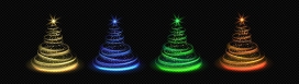 多彩的圣诞树光束素材下载