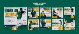 绿色巴西足球运动员海报素材