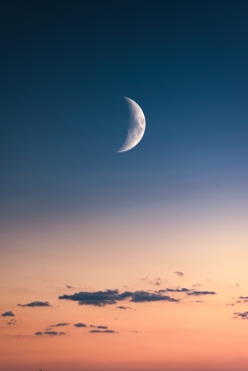 晚霞中的月光美图