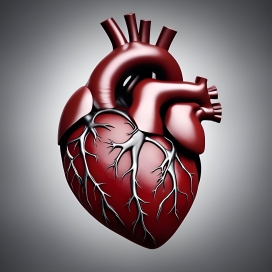 逼真的3D人体心脏器官图