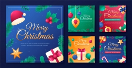 多彩圣诞节卡片海报素材
