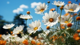 春季中的秋英白花图