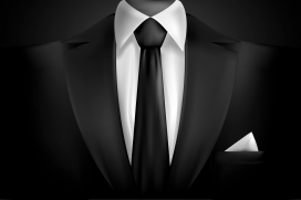 黑色商务西服时装领带素材
