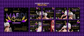 时尚紫色跳舞面具女郎宣传册素材