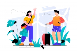 简约外出旅游风素材