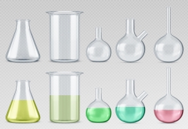 实验室化学烧杯蒸馏瓶素材