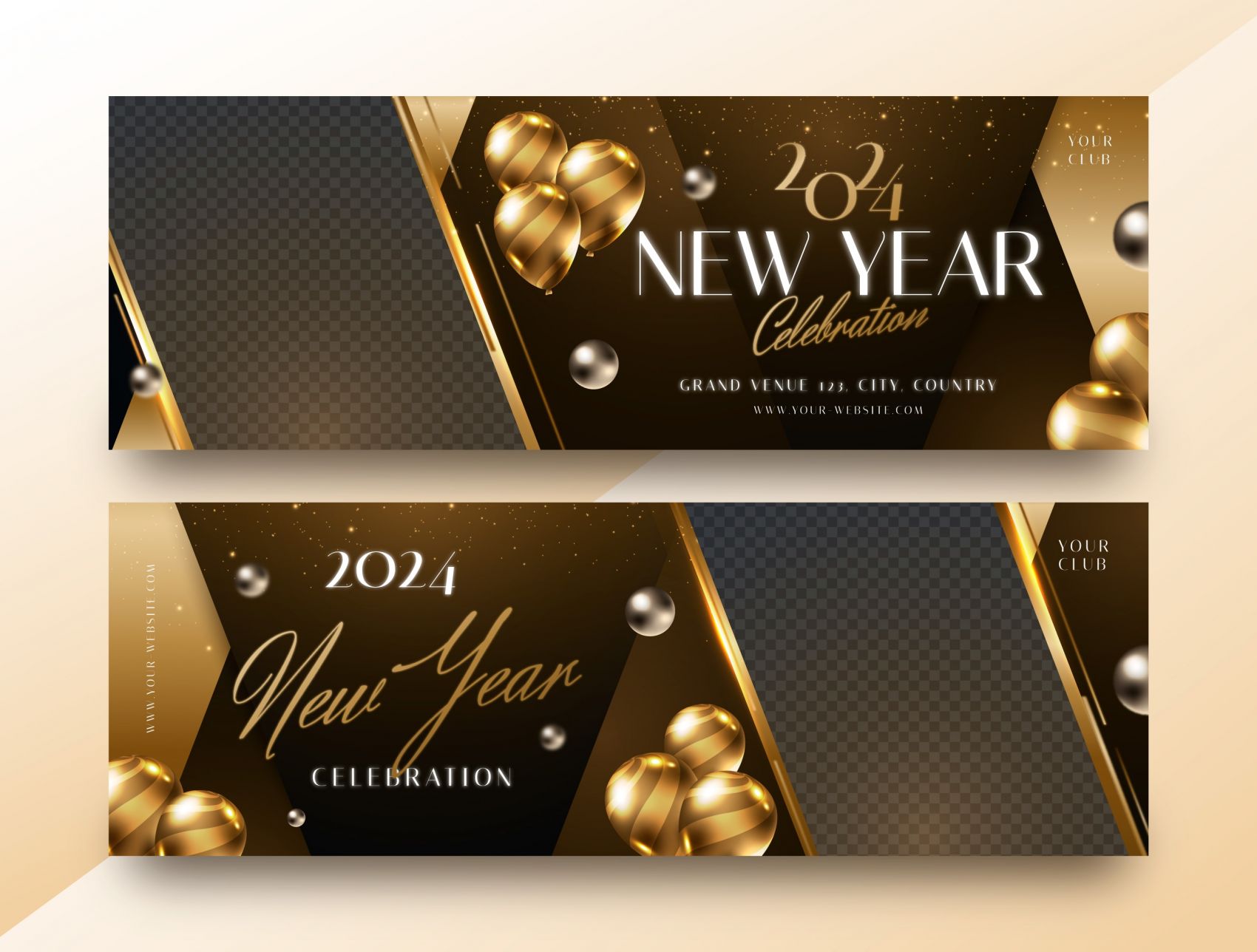 金箔色新年快乐卡片图片