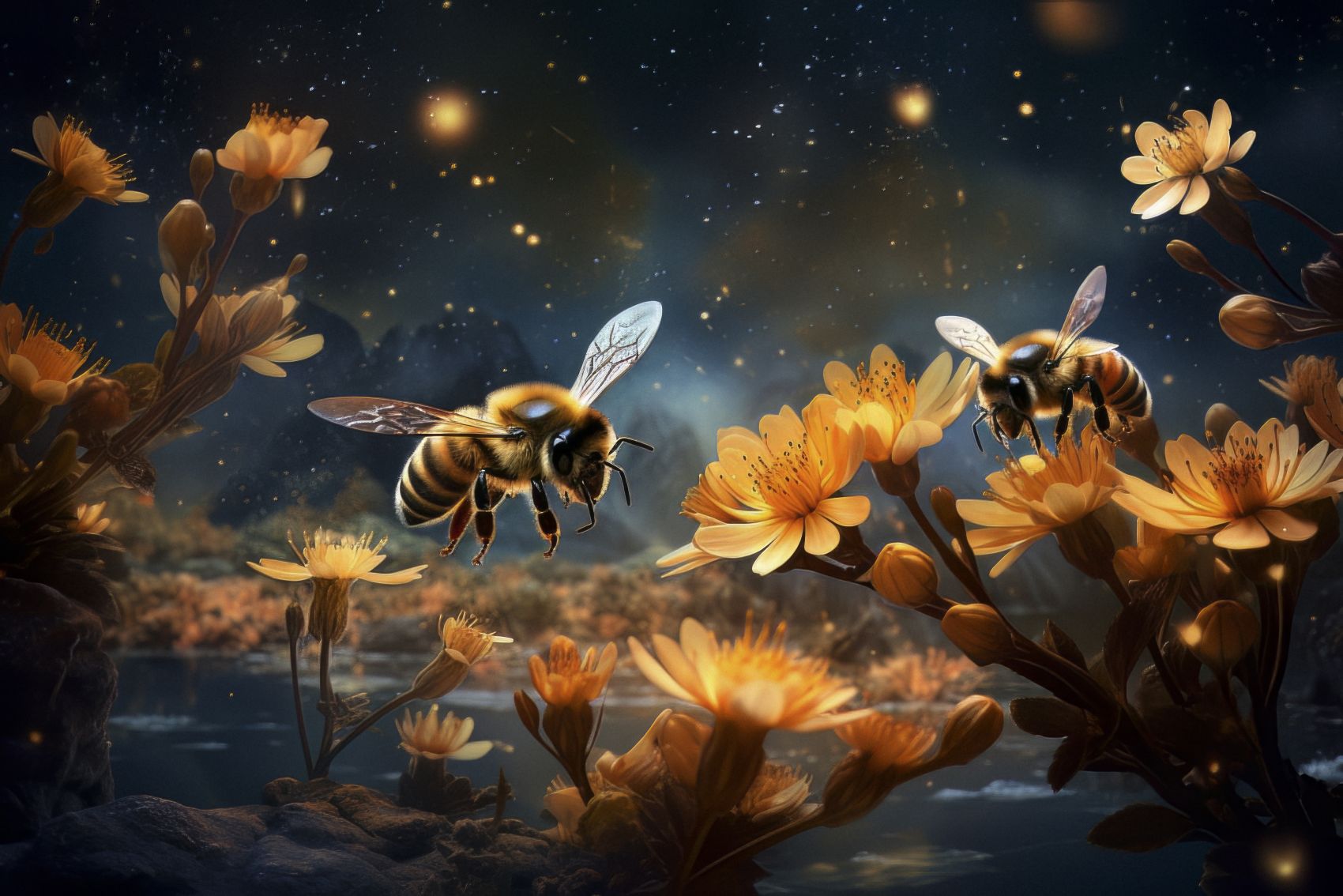 唯美勤劳的蜜蜂图片