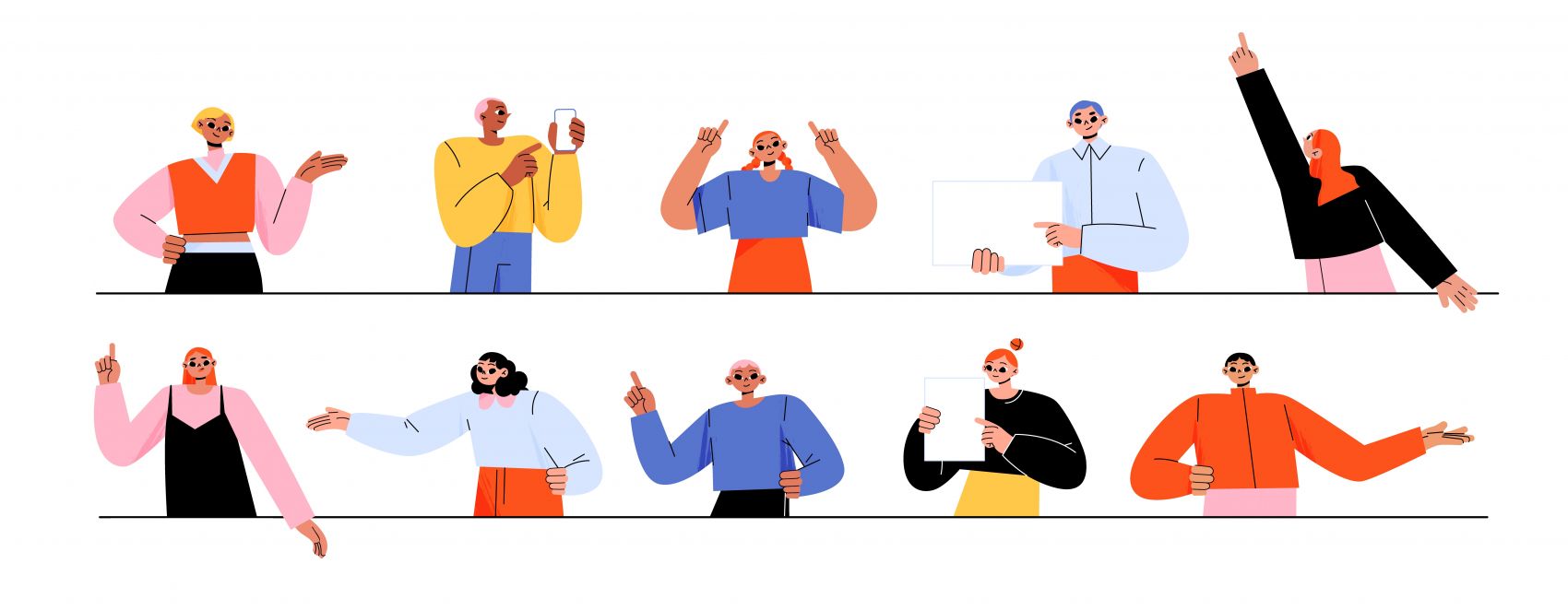 手绘卡通人角色素材图片