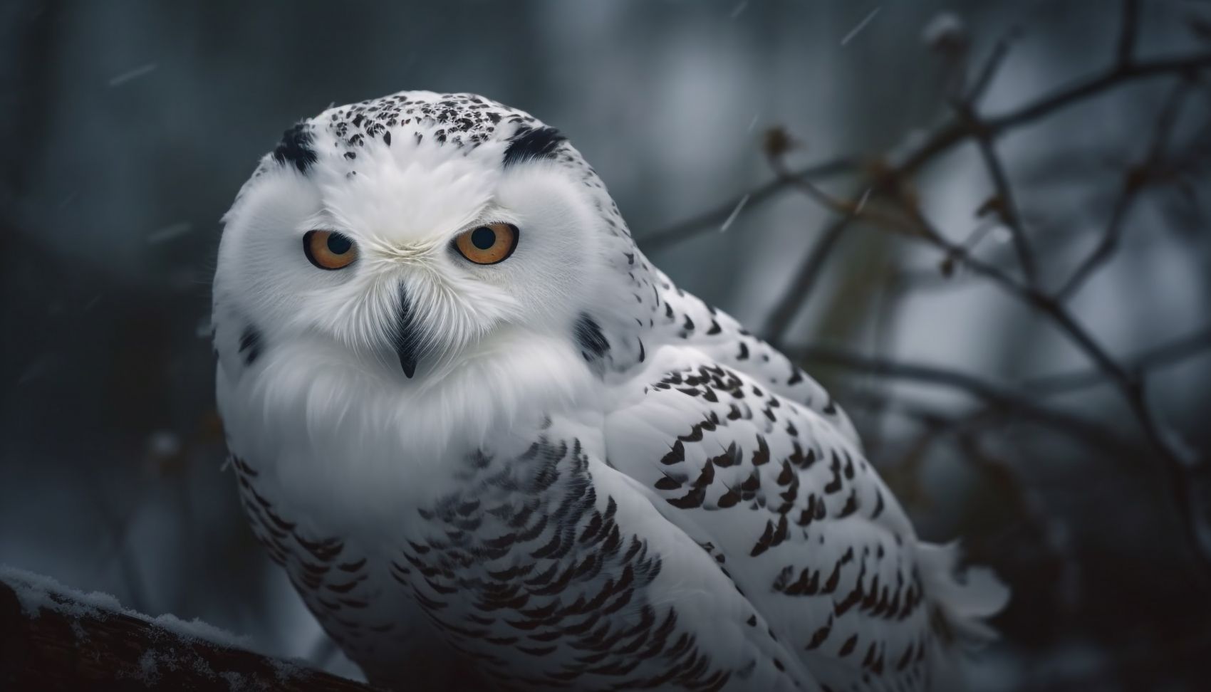 凶猛的白色雪鸮鸟图片