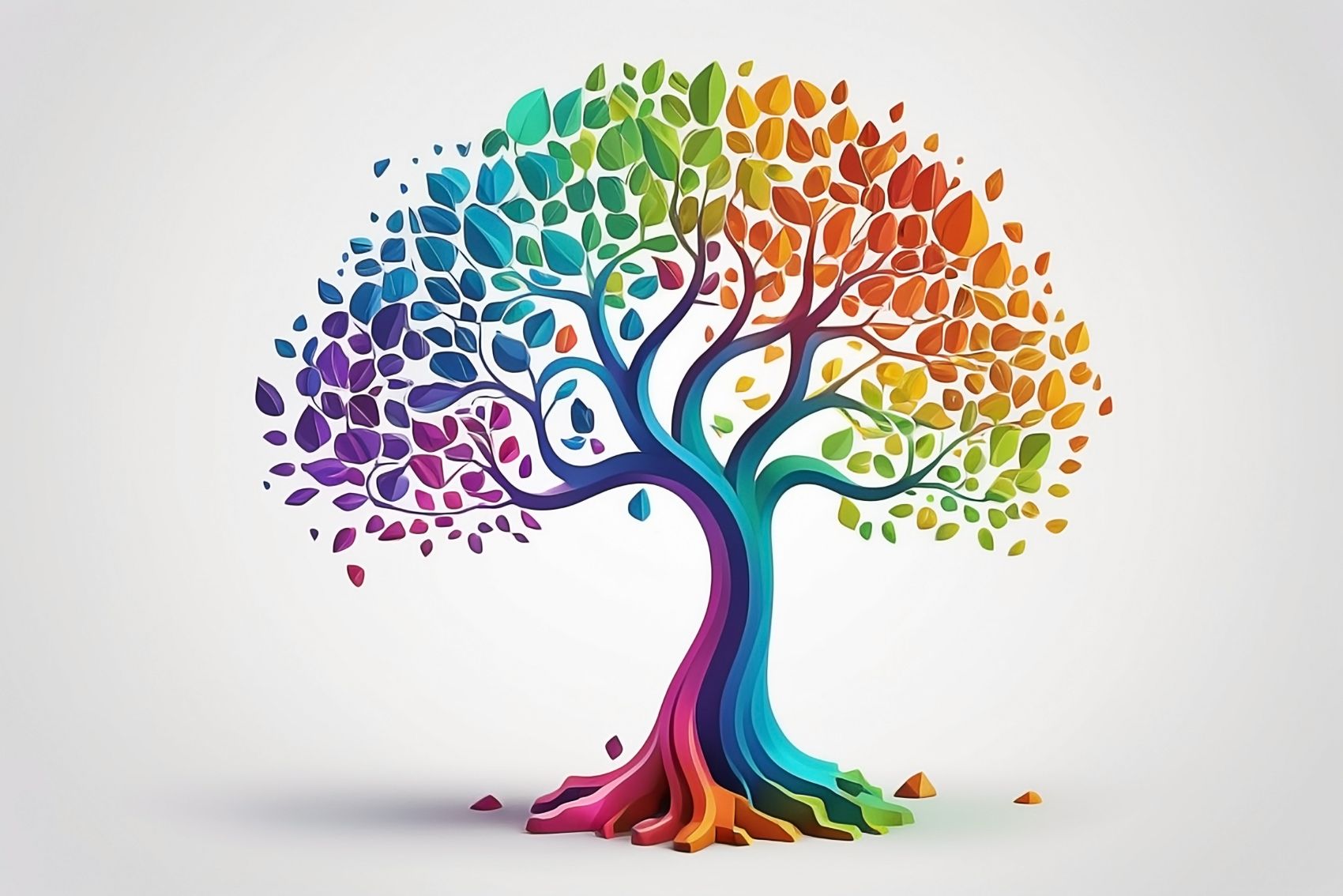 五彩卡通树图片