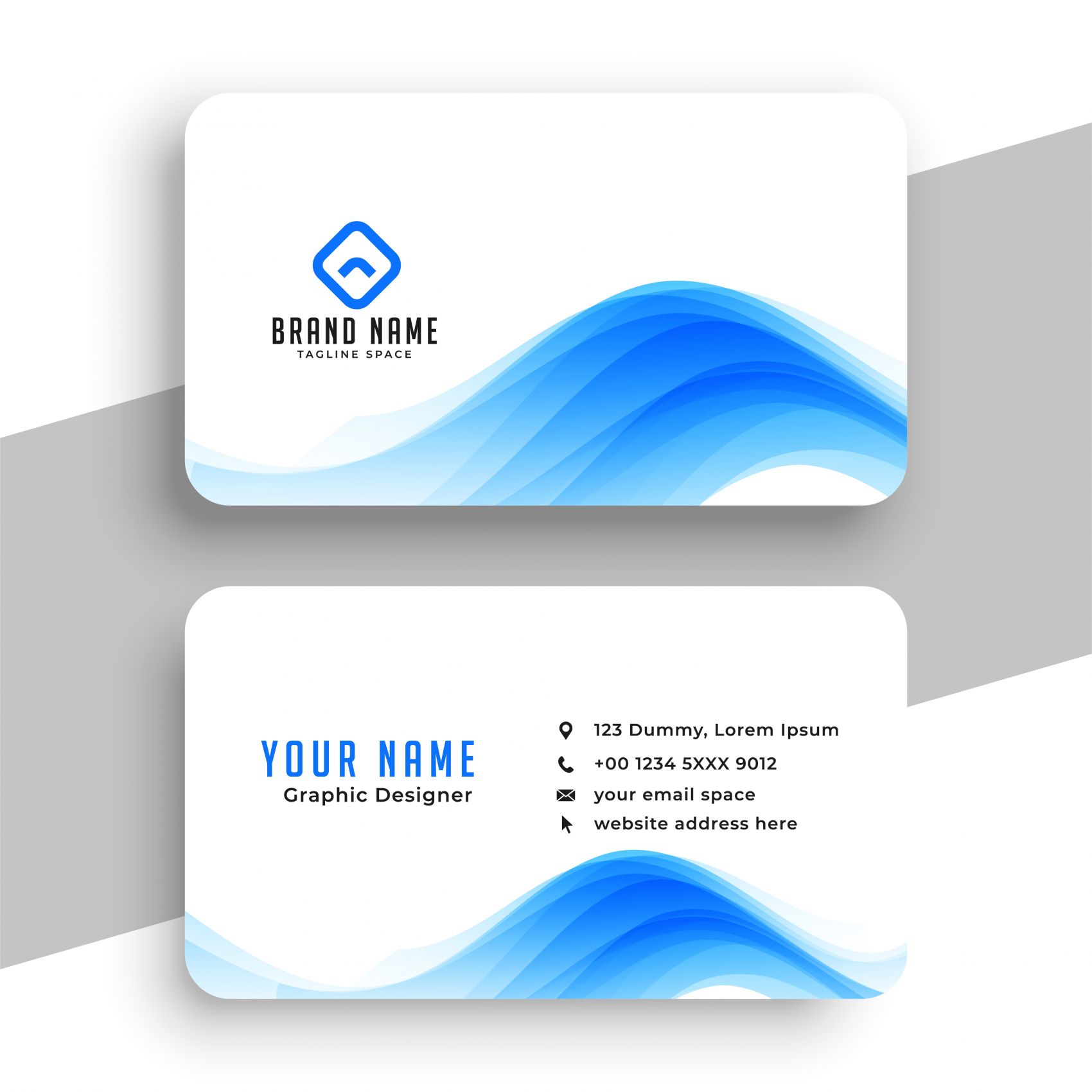 蓝色流畅线条企业公司名片图片