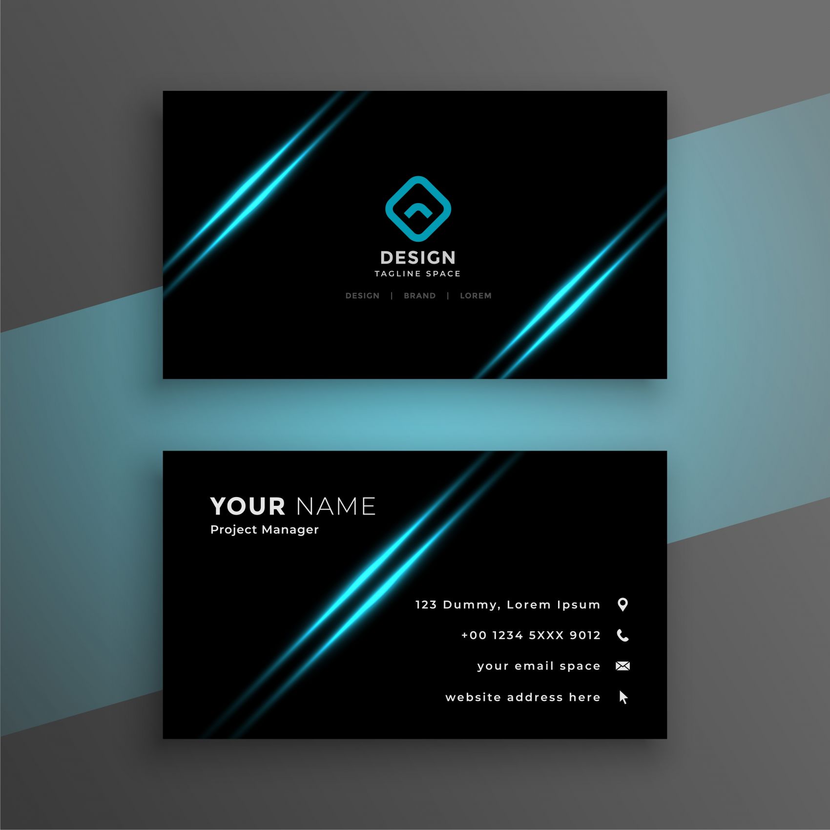 斜线光束装饰的公司宣传册图片